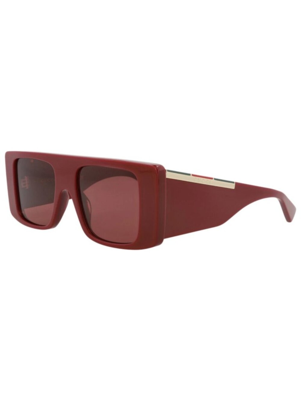 New Gucci Women's Sunglasses Square Rectangle Recycled Acetate Frame Mens Red